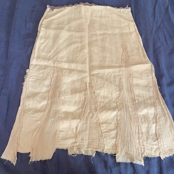 size M - Italian linen skirt - Gabbiani - handkerchief hem, raw edges, beautiful - Picture 6 of 8